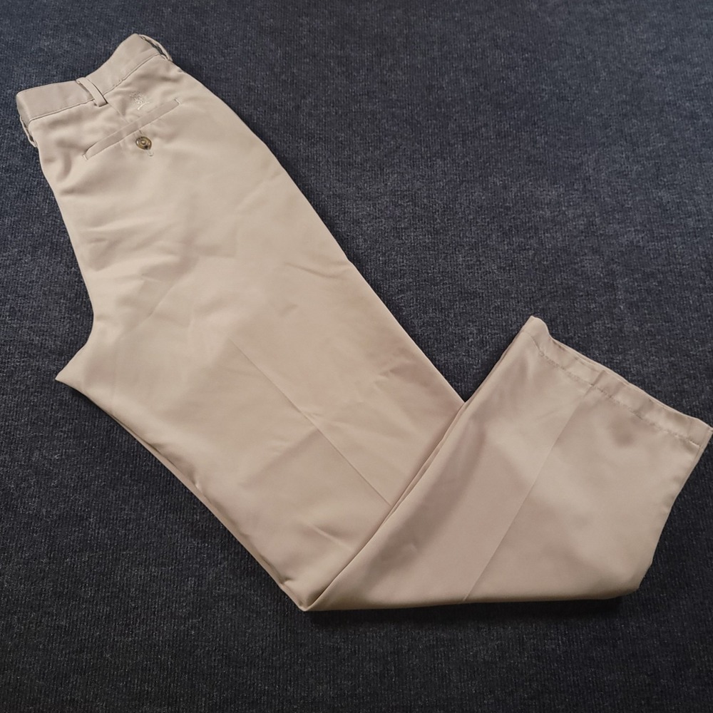 Tommy Hilfiger Chino Trousers Vintage‎ Khaki Flat Front Mens 33x32